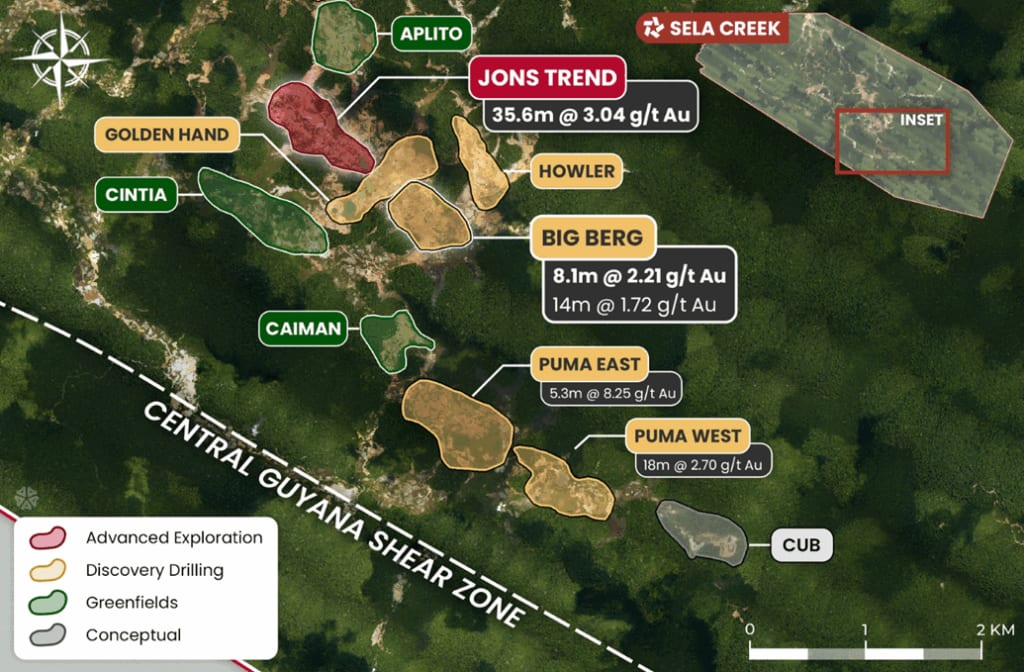 Figure 2. Target locations on Sela Creek.