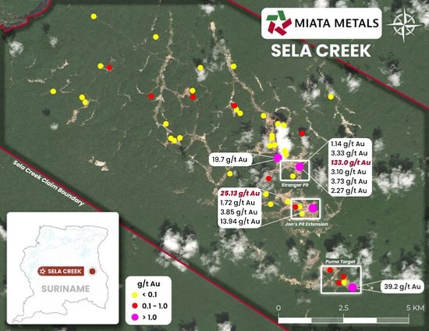 Overview map of Sela Creek.